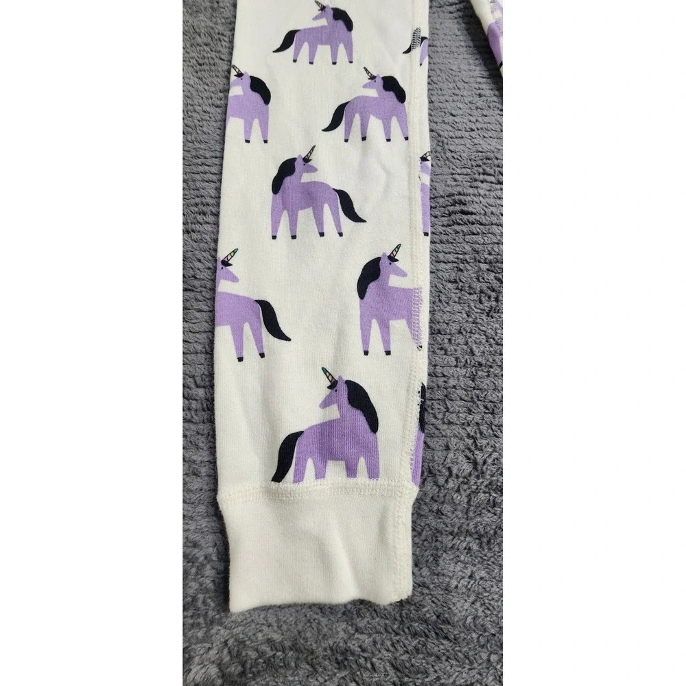 Hanna Andersson Girls Pajama Bottoms Unicorn White Purple Size 8 Kids Pj's Sleep